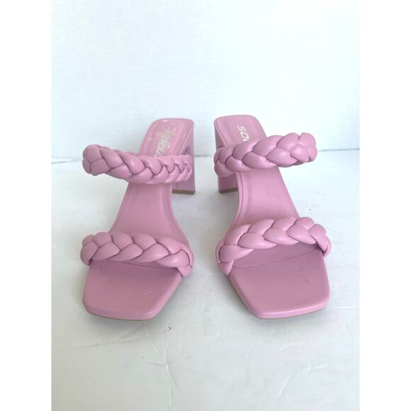 NWOT SODA Braided Strap Square Toe Sandal Pink
Vegan Leather Dressy High Heels 7 - Picture 4 of 16
